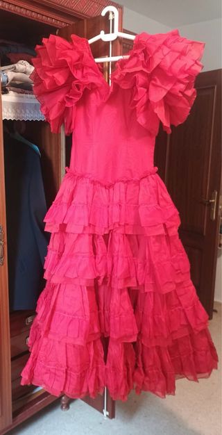 Vestido Gitana Volantes Rojo