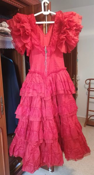 Vestido Gitana Volantes Rojo
