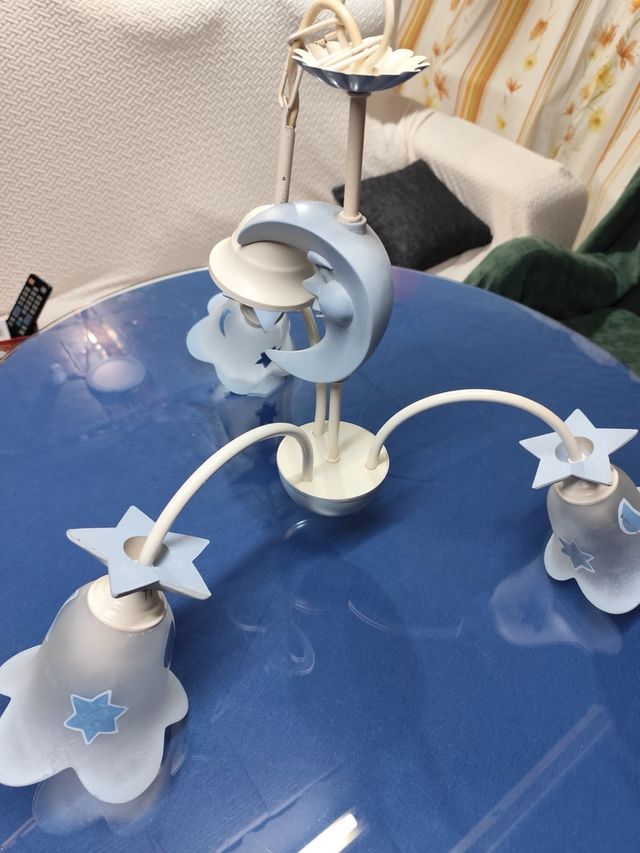 Lámpara de techo infantil luna y estrellas