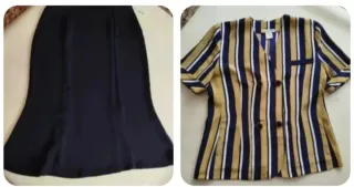 Conjunto Falda y Blusa Rayas Nuevo