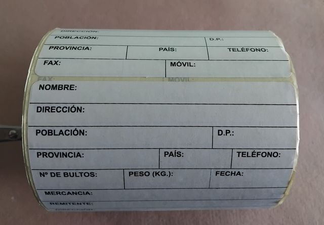 Etiquetas Adhesivas para Envío de Mercancía