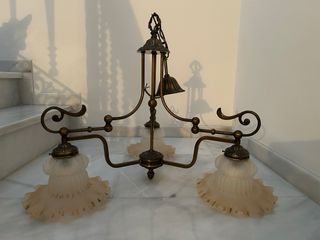 Lámpara de techo vintage metal y cristal