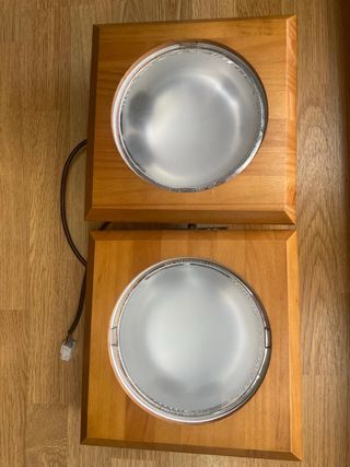 2 faretti da incasso in legno e vetro