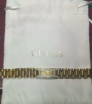 Pulsera Guess Hombre Dorada con Cristales