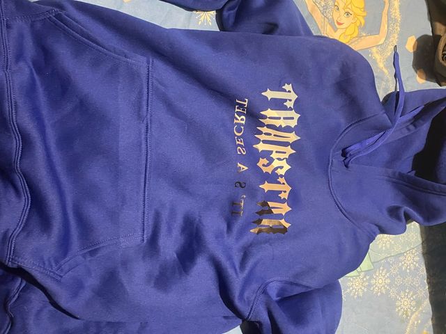 Felpa Trapstar blu stampata veste da m
