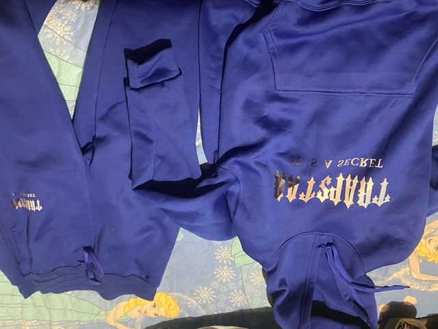 Felpa Trapstar blu stampata veste da m