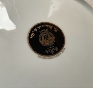 Seis Platos Versace Porcelana Azul y Dorado