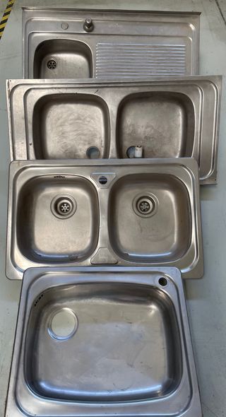 Fregaderos de acero inoxidable + 1 de   cerámica 