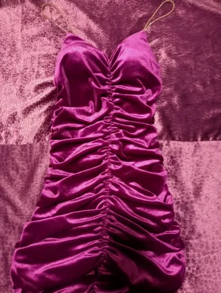 Vestido lila fruncido talla S/M