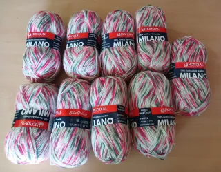 9 Ovillos Lana Mondial Milano Stamped