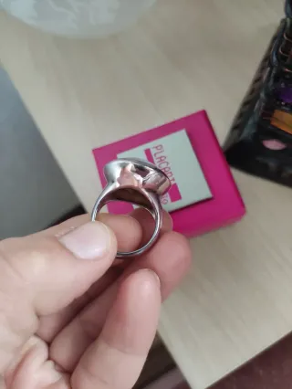Anillo Rodio y Agata Azul 