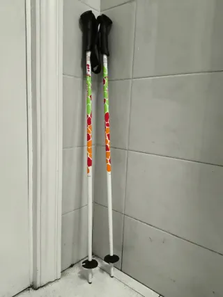 Bastones de esquí con diseño colorido