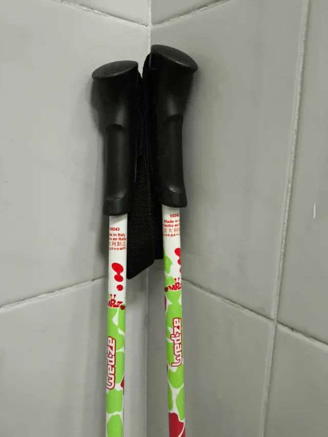 Bastones de esquí con diseño colorido