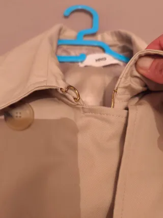 Gabardina "trench coat" Beige Mango Talla S