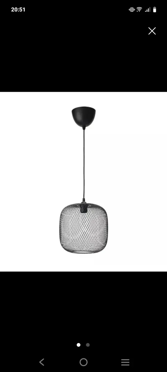 Lámpara de techo de metal negra