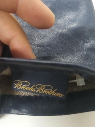 Guantes de cuero azul mujer