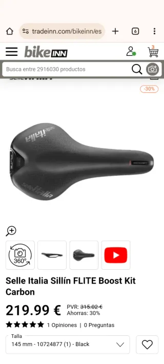 Sillín Selle Italia Flite Pro Team 145mm