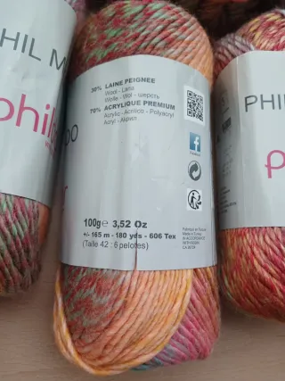 10 Ovillos Lana Phil Mikado de Phildar 