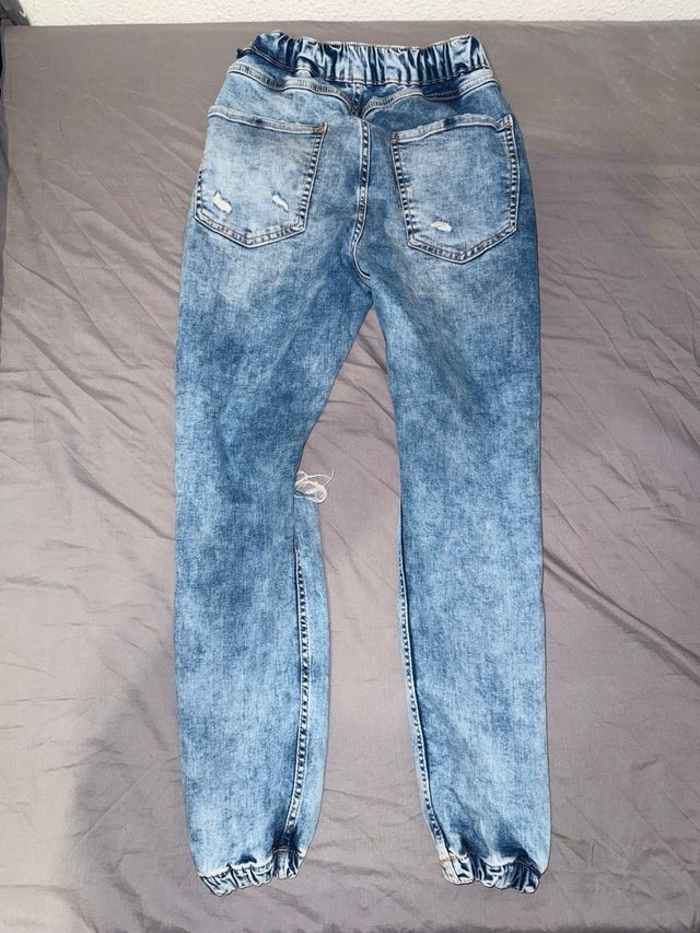 Pantalón Jogger Bershka Desgastado Azul