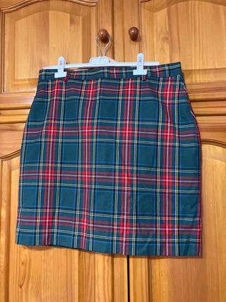 Falda de cuadros vintage talla 42