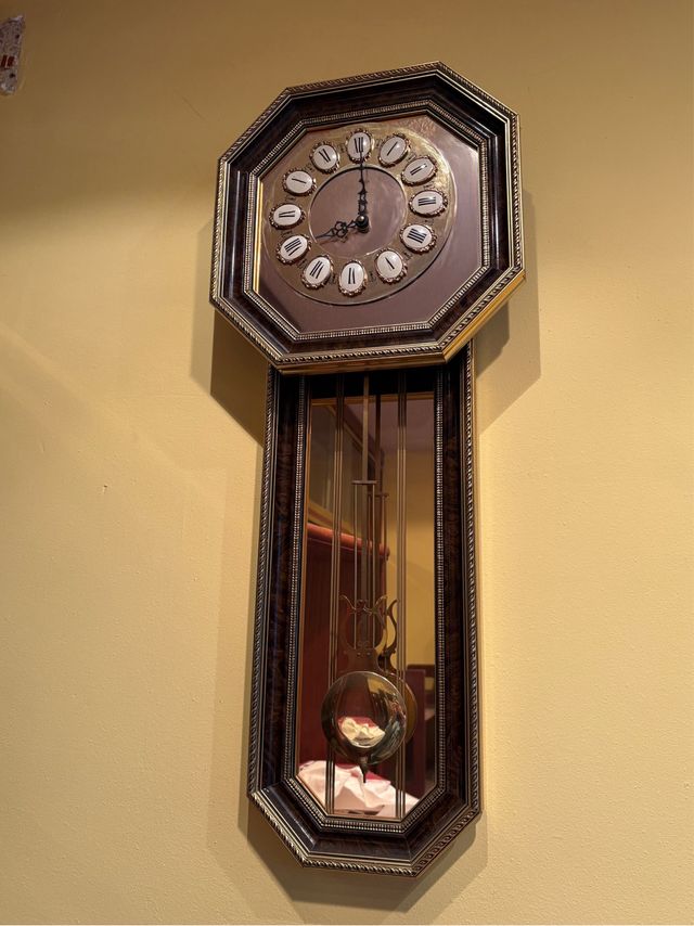 Reloj de Pared Vintage Octogonal con Péndulo