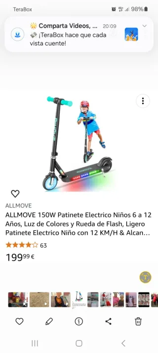 Patinete Eléctrico ALLMOVE Niños 6-12 Años 