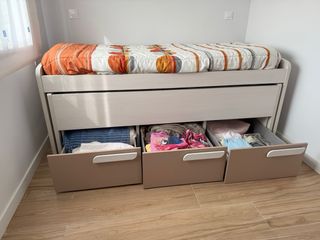 Cama nido con 3 cajones y cama supletoria