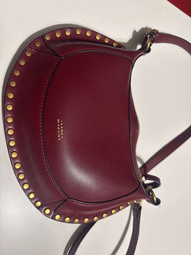 Bolso Isabel Marant Granate con Tachuelas Doradas