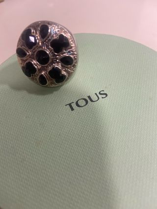 Anillo Tous Plata y Piedras Negras Onix 