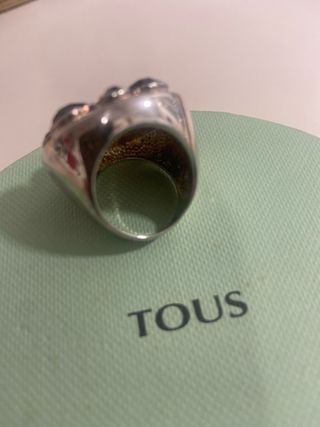 Anillo Tous Plata y Piedras Negras Onix 