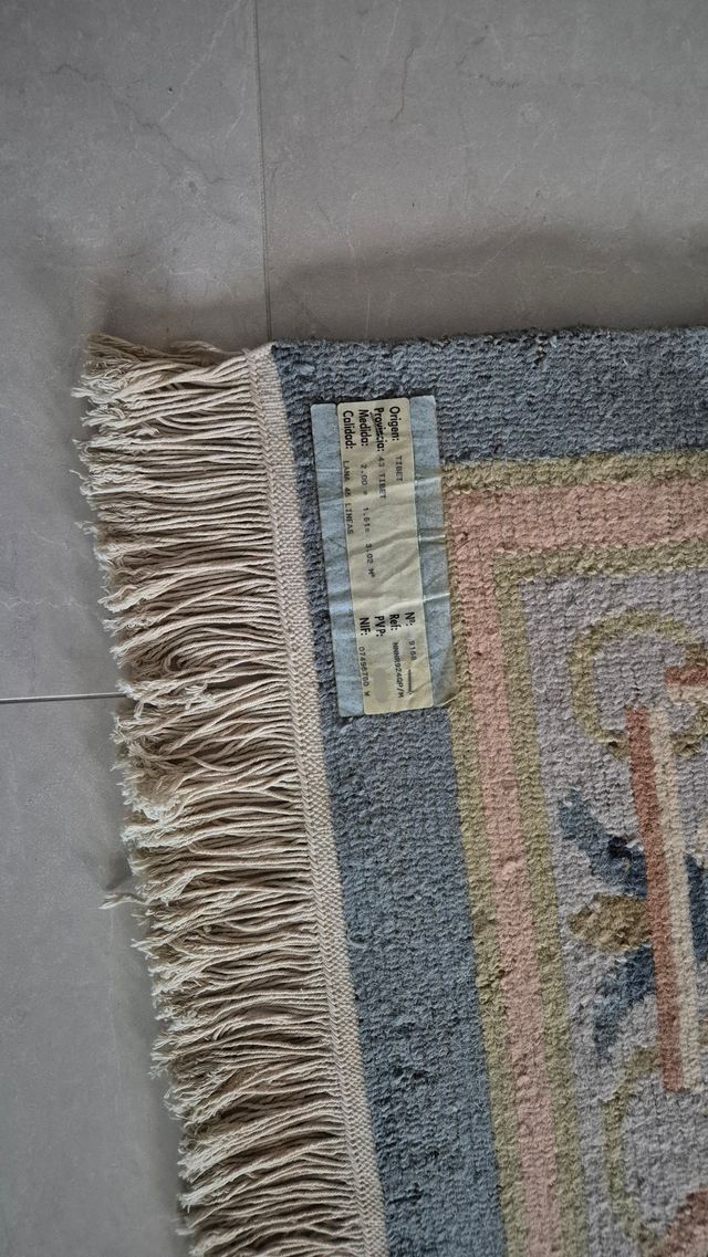 Alfombra Tibetana Lana Azul