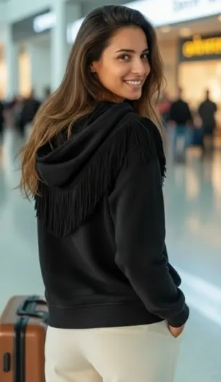 XS Chaqueta Adidas Sudadera con Flecos y Capucha 