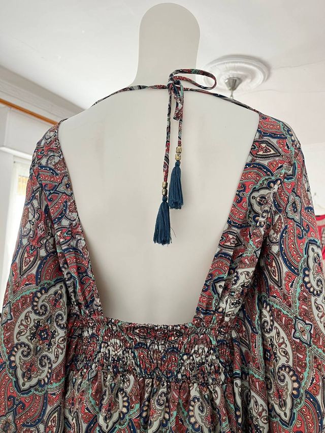 Vestido oversize hippie seda // Talla: M