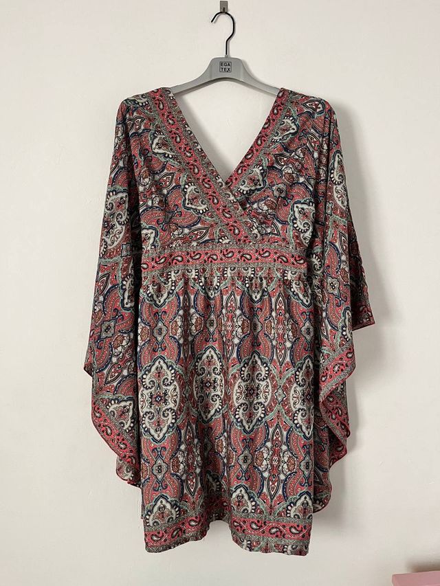Vestido oversize hippie seda // Talla: M