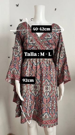 Vestido oversize hippie seda // Talla: M