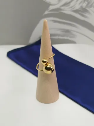 Anillo Acero Inoxidable Bolas Ajustable