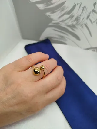 Anillo Acero Inoxidable Bolas Ajustable