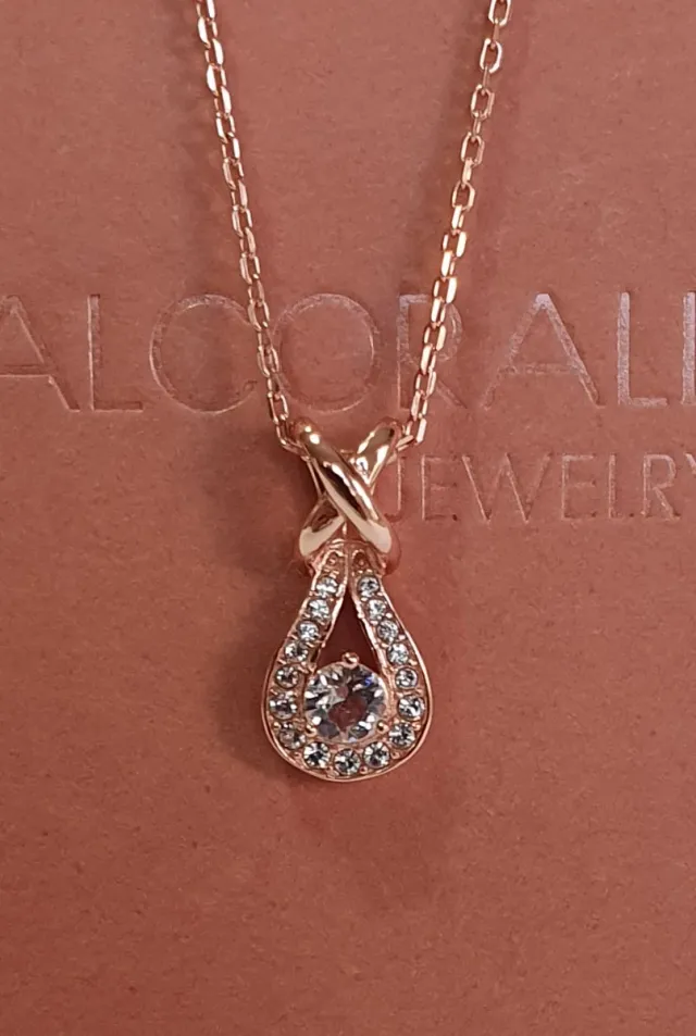 Colgante ORO ROSA Y SWAROVSKIS