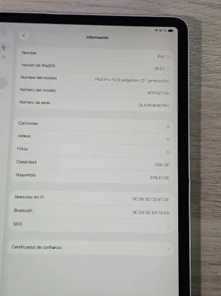 iPad PRO 256GB 12.9