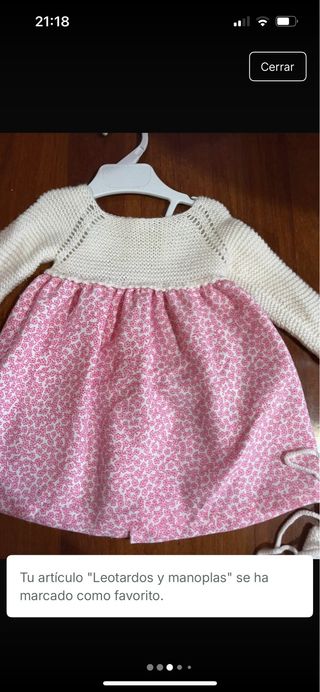 Vestido tejido a mano 1-3 meses