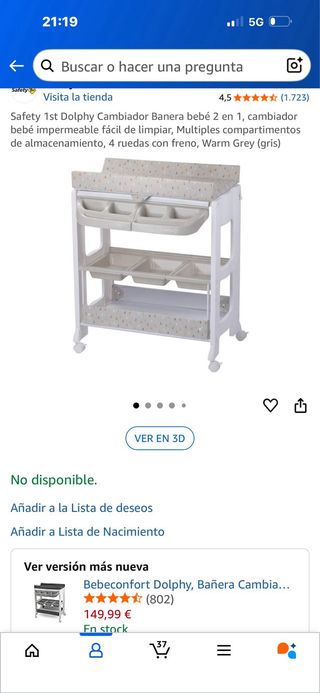 Cambiador bañera bebé Safety 1st