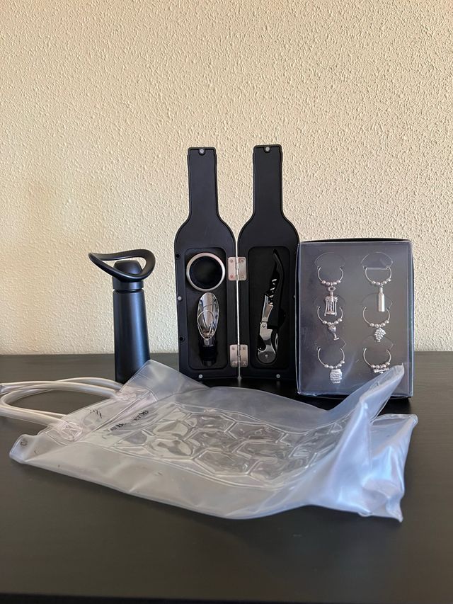 Set Accesorios Vino Botella Negra