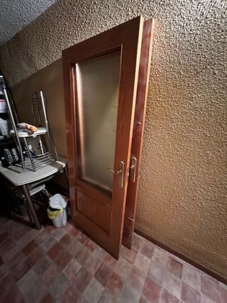 Dos puertas de Roble Vidriera Paso 82 Izquierda
