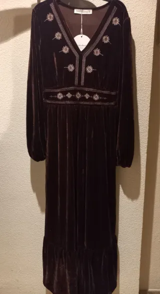 Vestido Terciopelo Marrón Medieval. Halloween