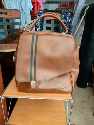 Bolso Maletín Piel Vintage Dunlop Marrón