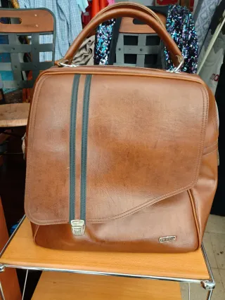 Bolso Maletín Piel Vintage Dunlop Marrón