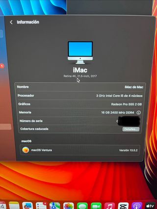 iMac 21,5 Apple Plata Multicolor