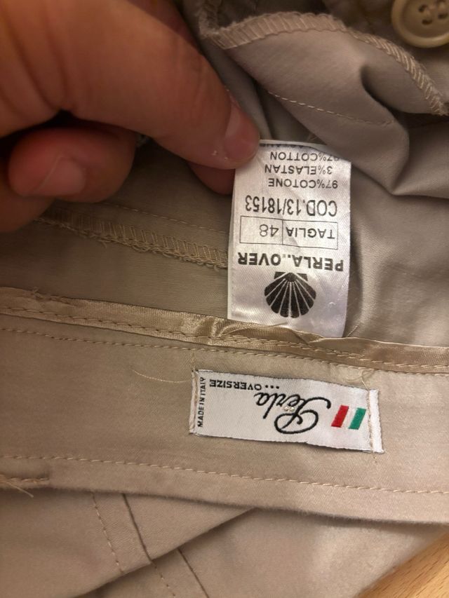 Pantalone cotone beige