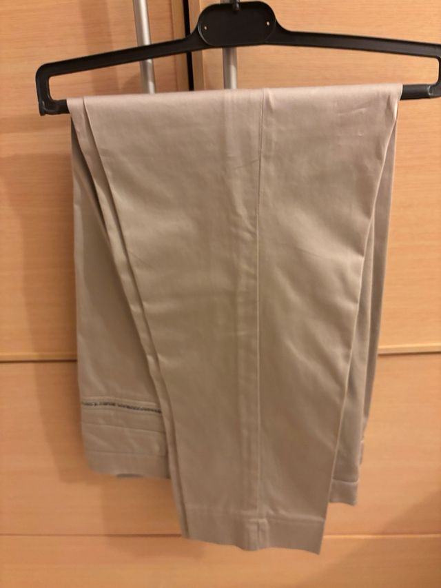 Pantalone cotone beige