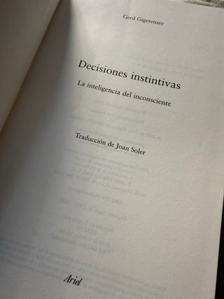 Libro Decisiones Instintivas - Gerd Gigerenzer
